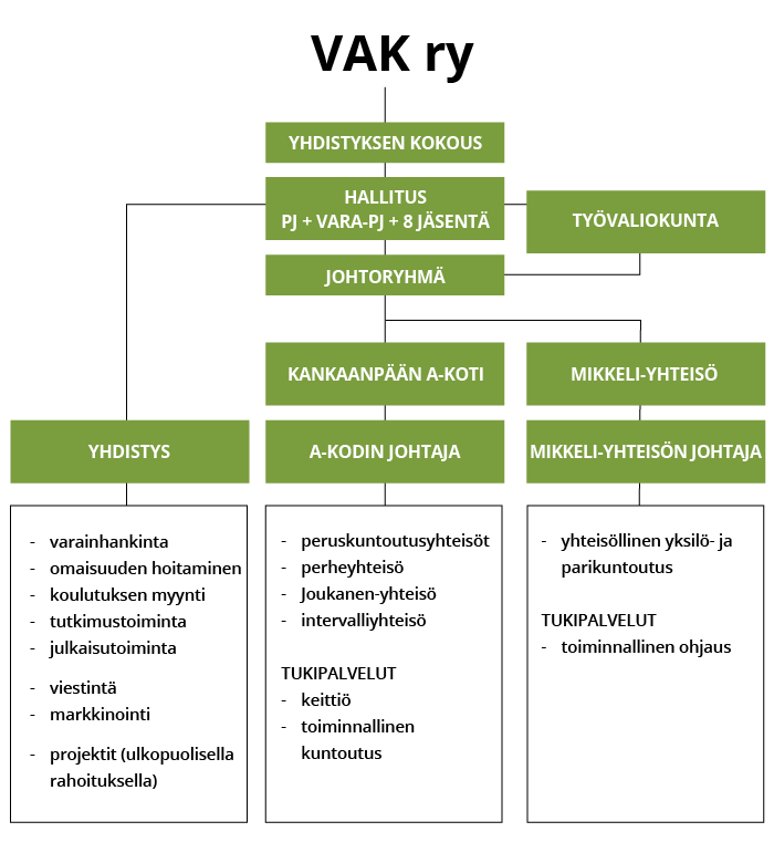 VAK ry toimintakaavio tietoa meistä